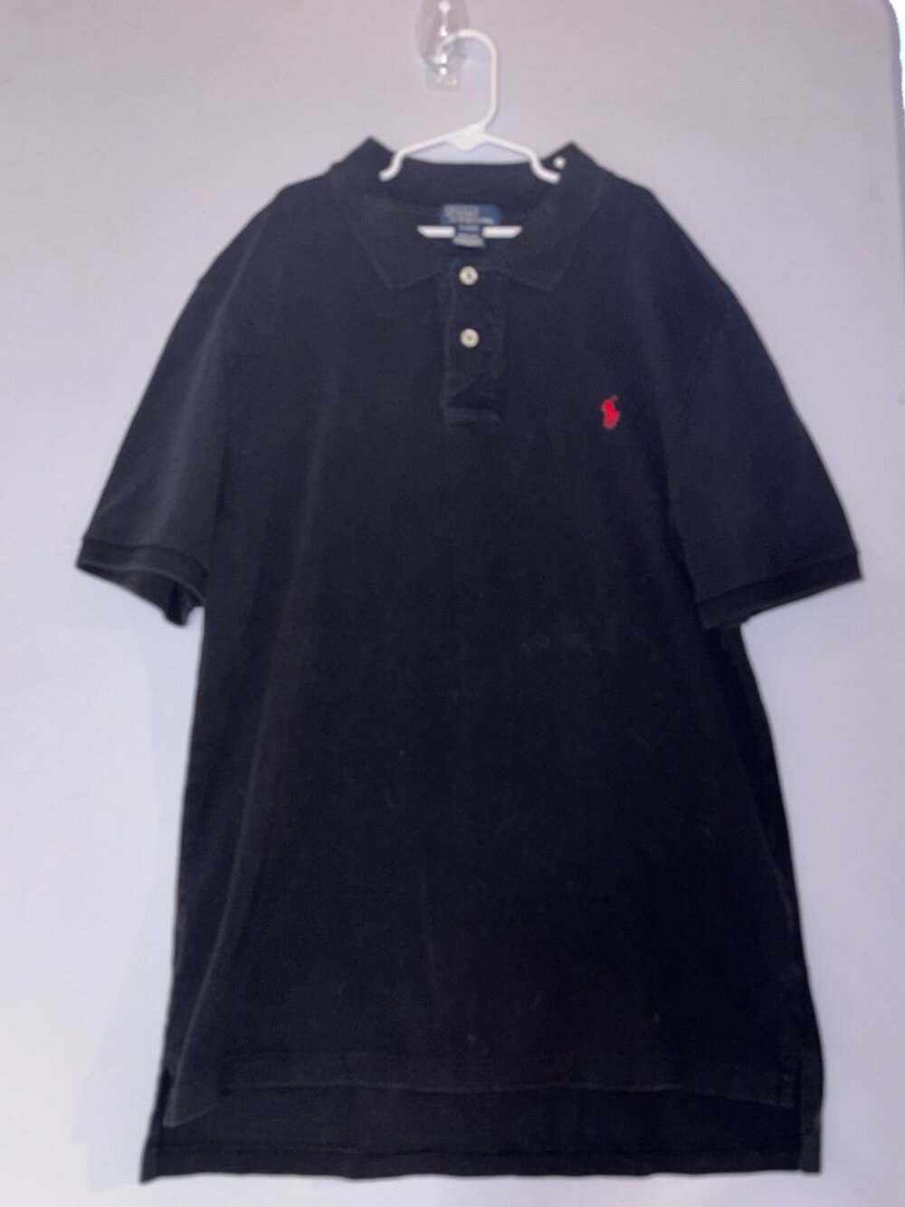 Ralph Lauren Boys XL 18-20 Black Short Sleeve Polo Shirt